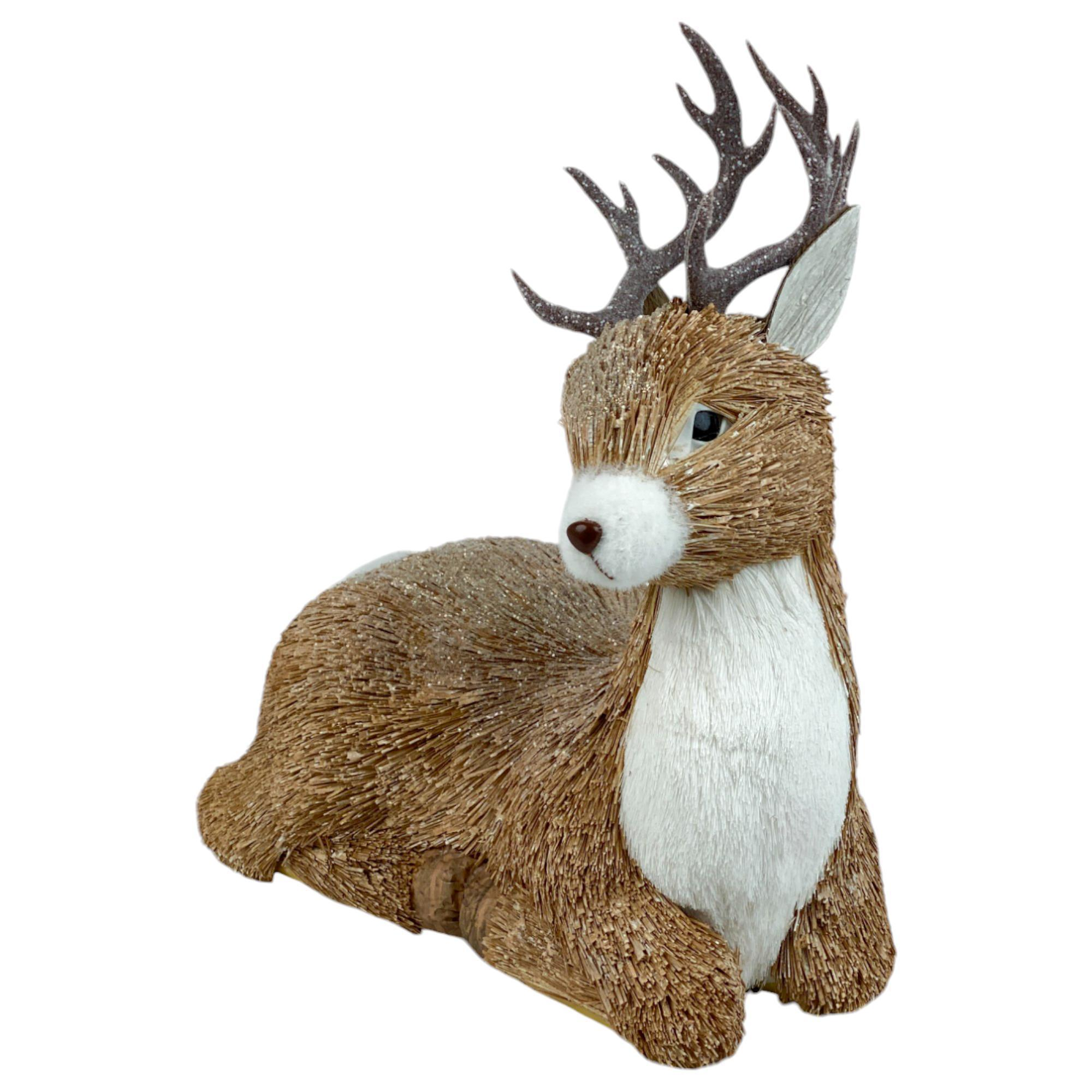 Venado decorativo acostado con astas