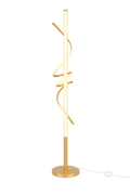 Lámpara de pie espiral dorada