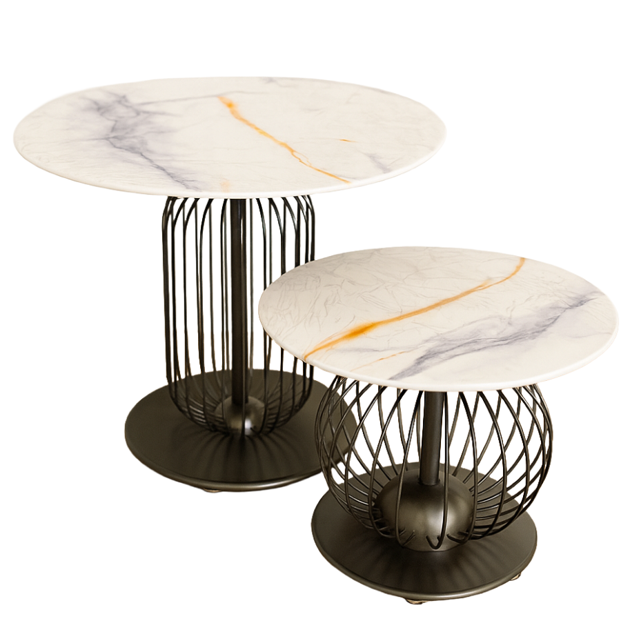 Mesa de Centro Redonda de Mármol