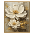 Cuadro Flores Blancas con Dorado