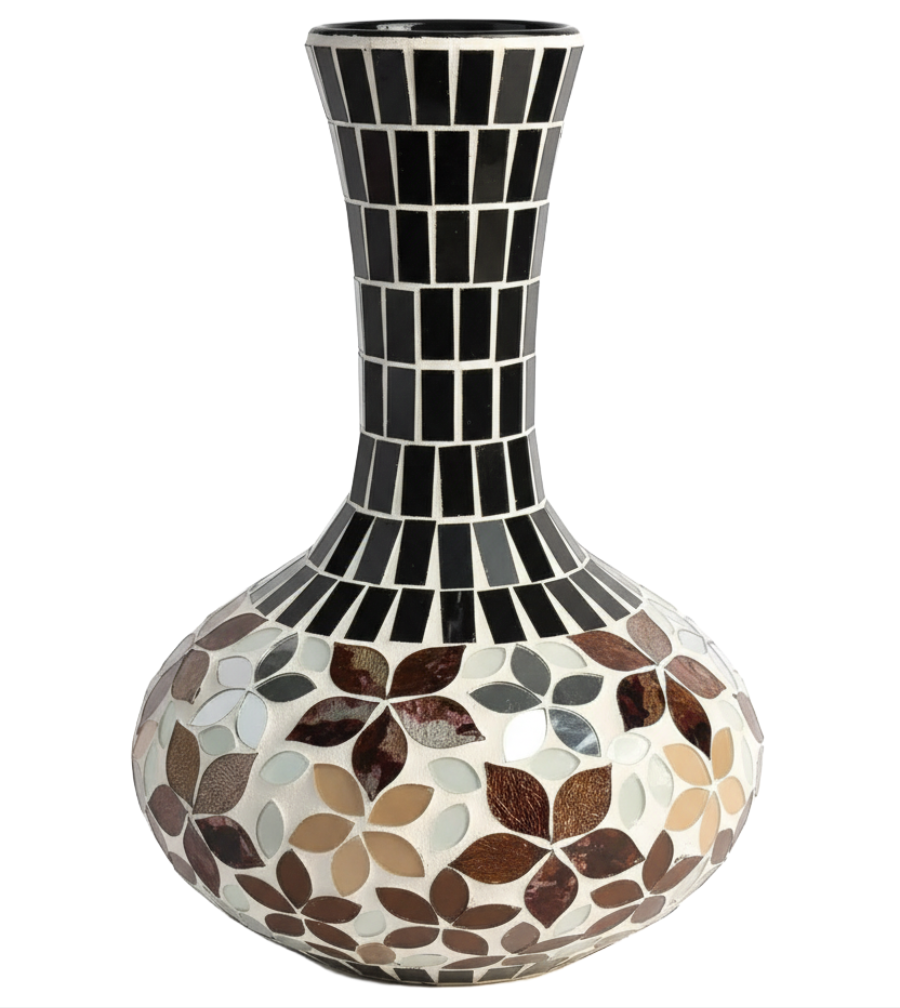 Florero de Mosaico con Diseño de Bulbo