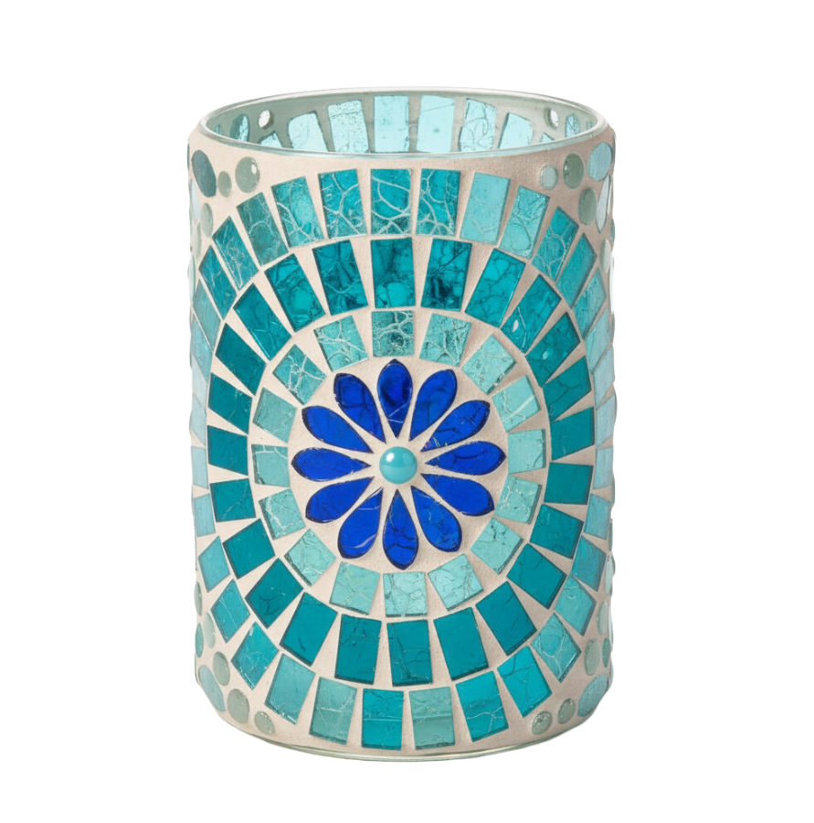 Portavelas de Mosaico Turquesa