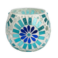 Portavelas de Mosaico Turquesa