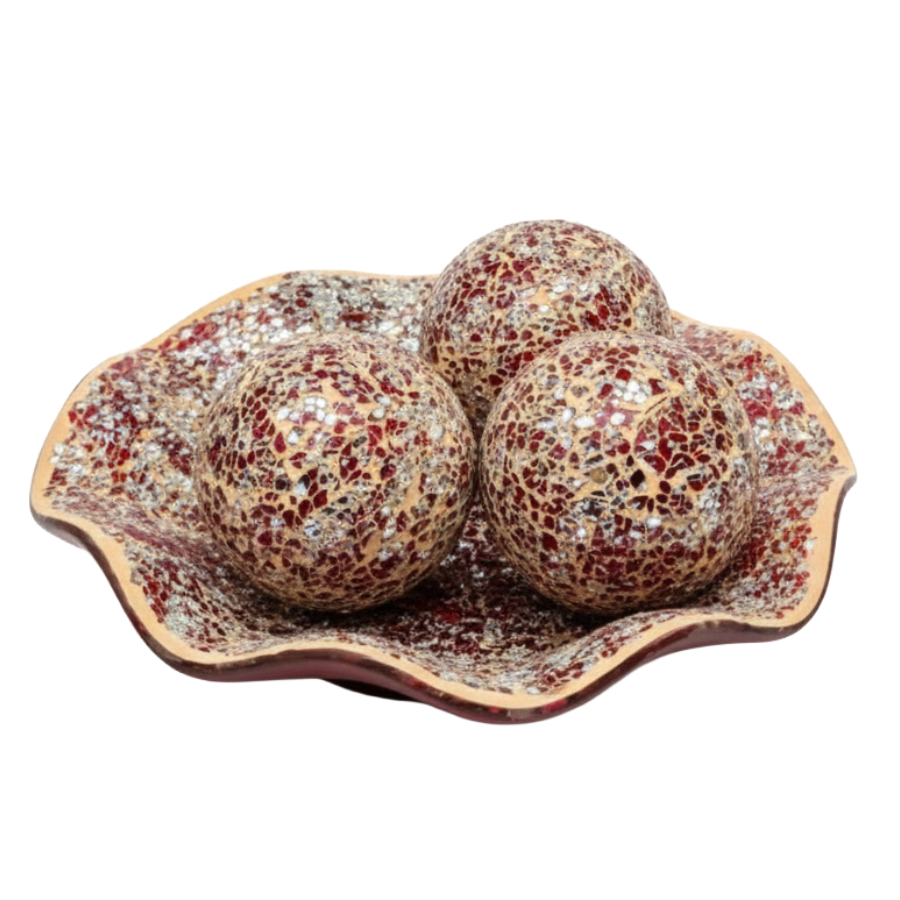 Centro de Mesa con Esferas Rústicas