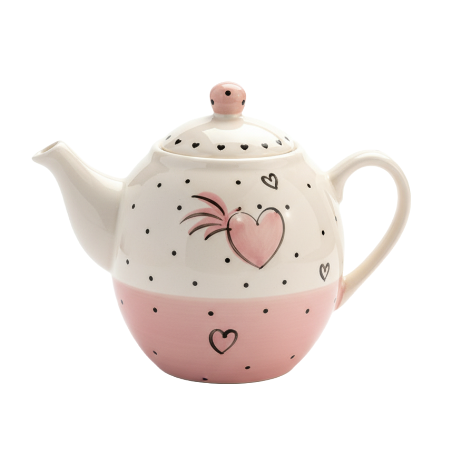 Tetera de Cerámica con Diseño de Lunares