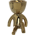 Maceta figura dorada sentada
