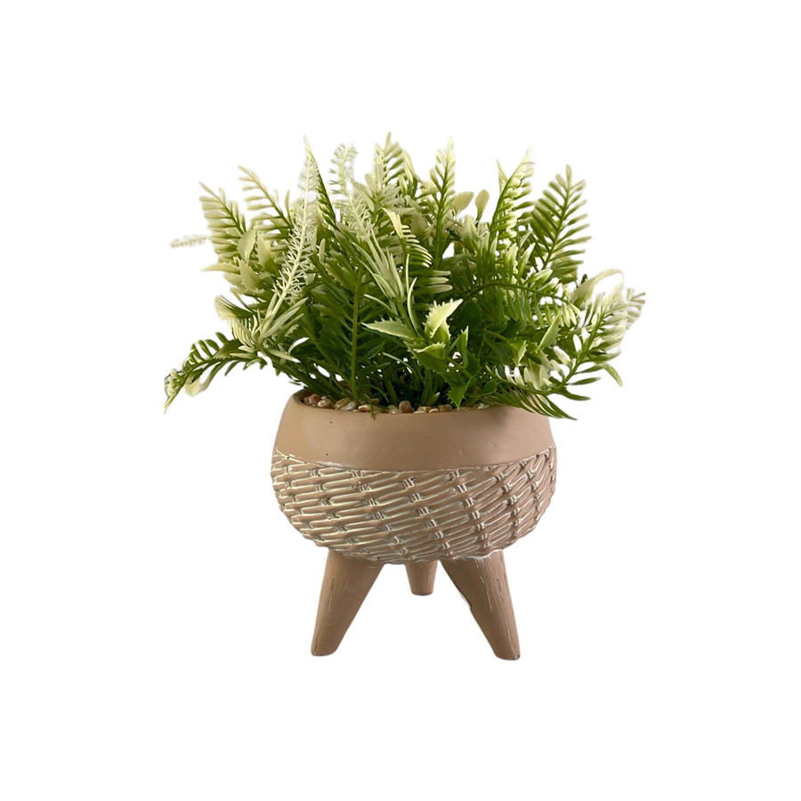 Maceta con planta artificial