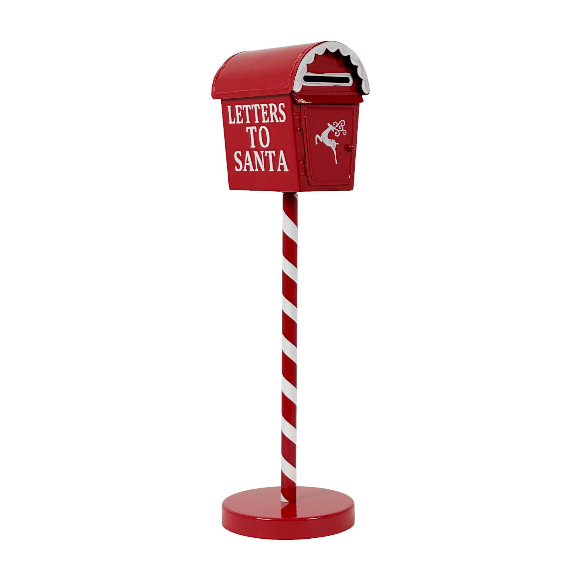Buzón navideño en pedestal