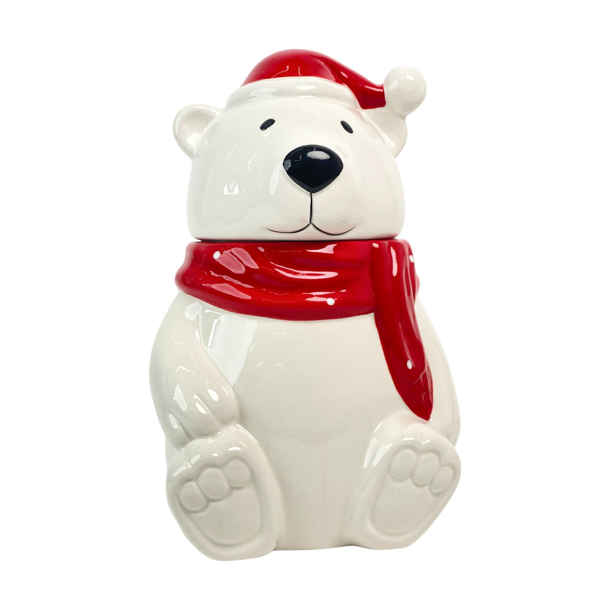 Frasco Oso Polar con Bufanda Roja