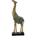 Figura decorativa jirafa dorada