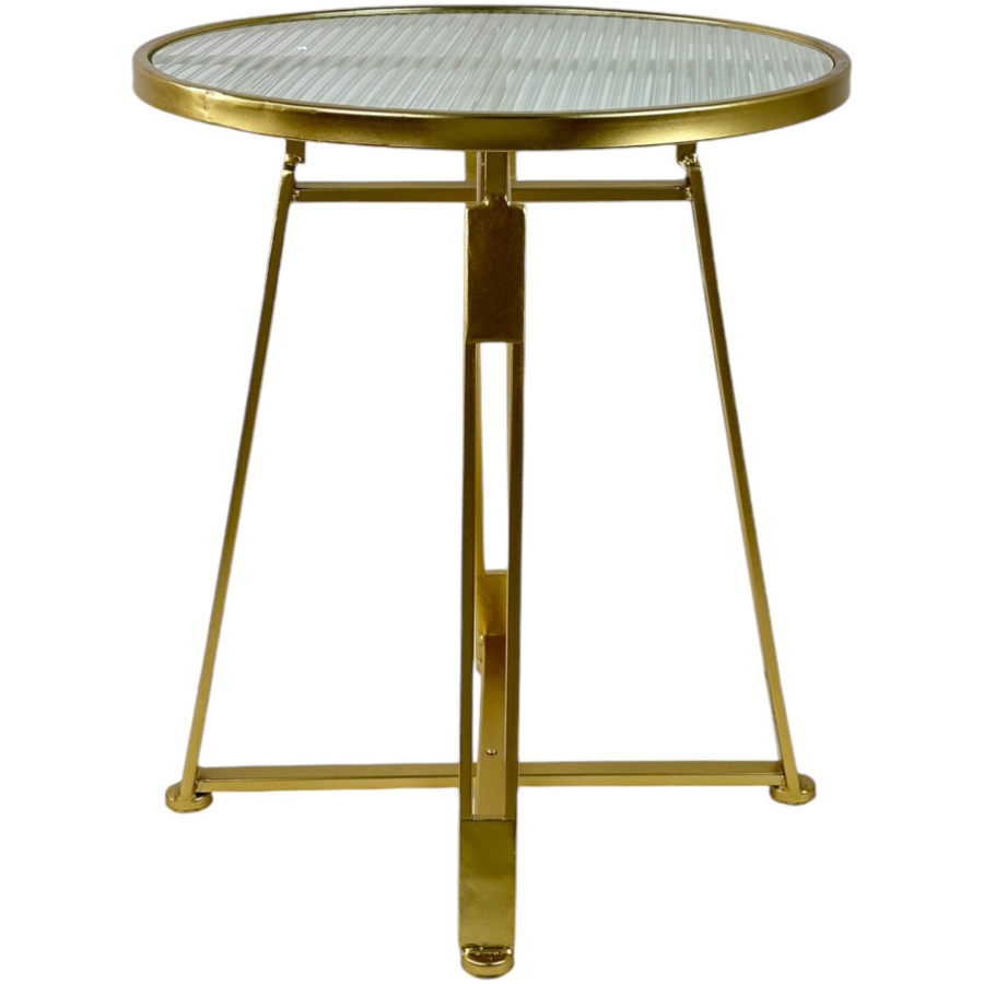Mesa lateral con diseño de rejilla