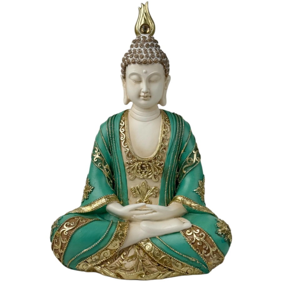 Buda sentado túnica verde