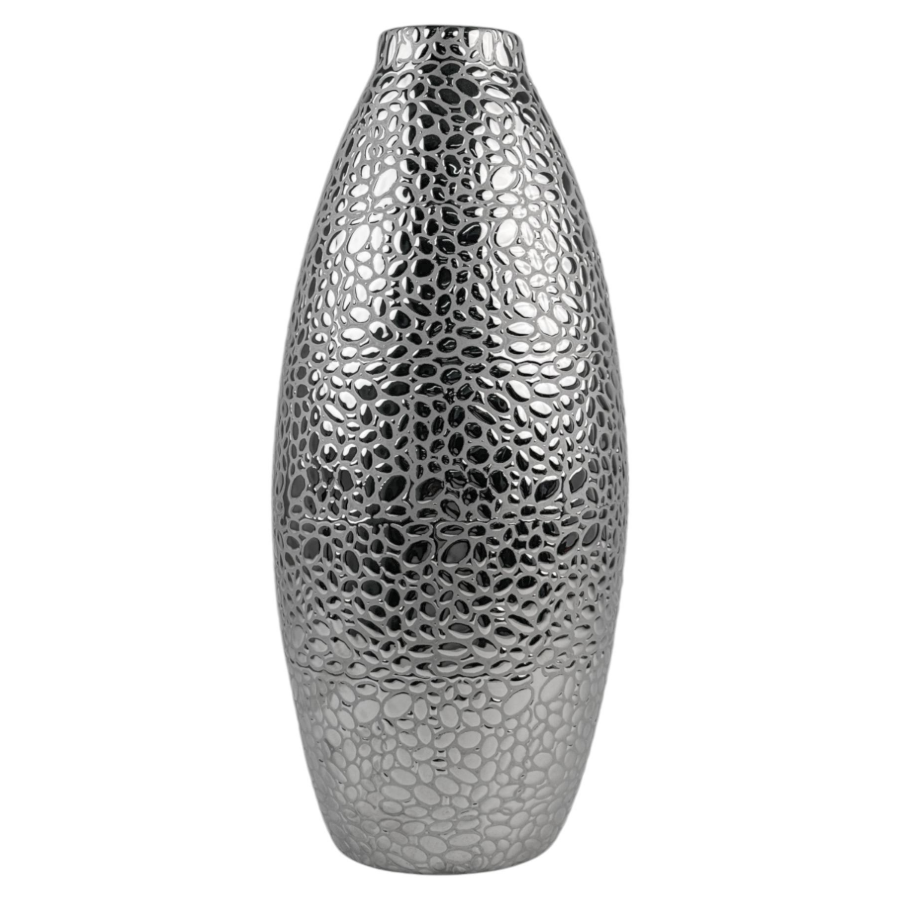 Florero texturado plata