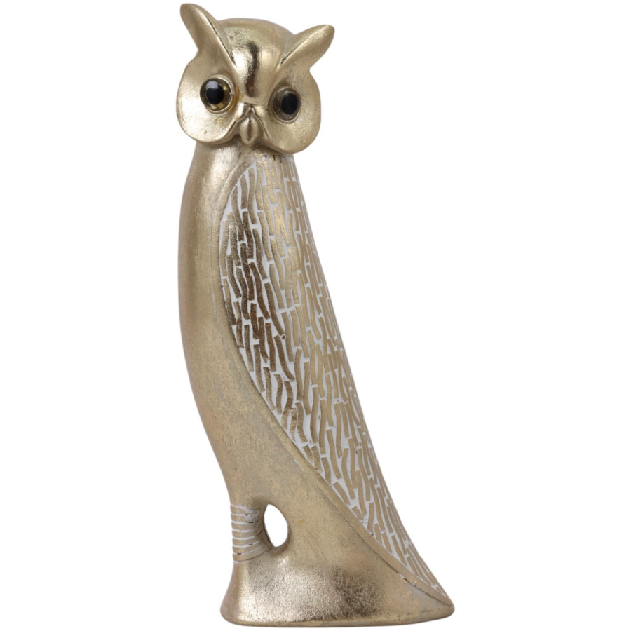 Búho decorativo dorado