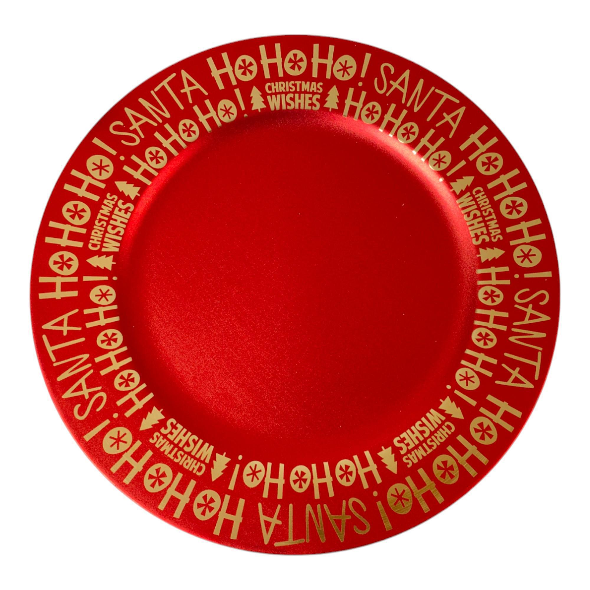 Plato Base navideño rojo