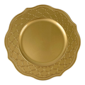 Plato Base dorado con borde ondulado