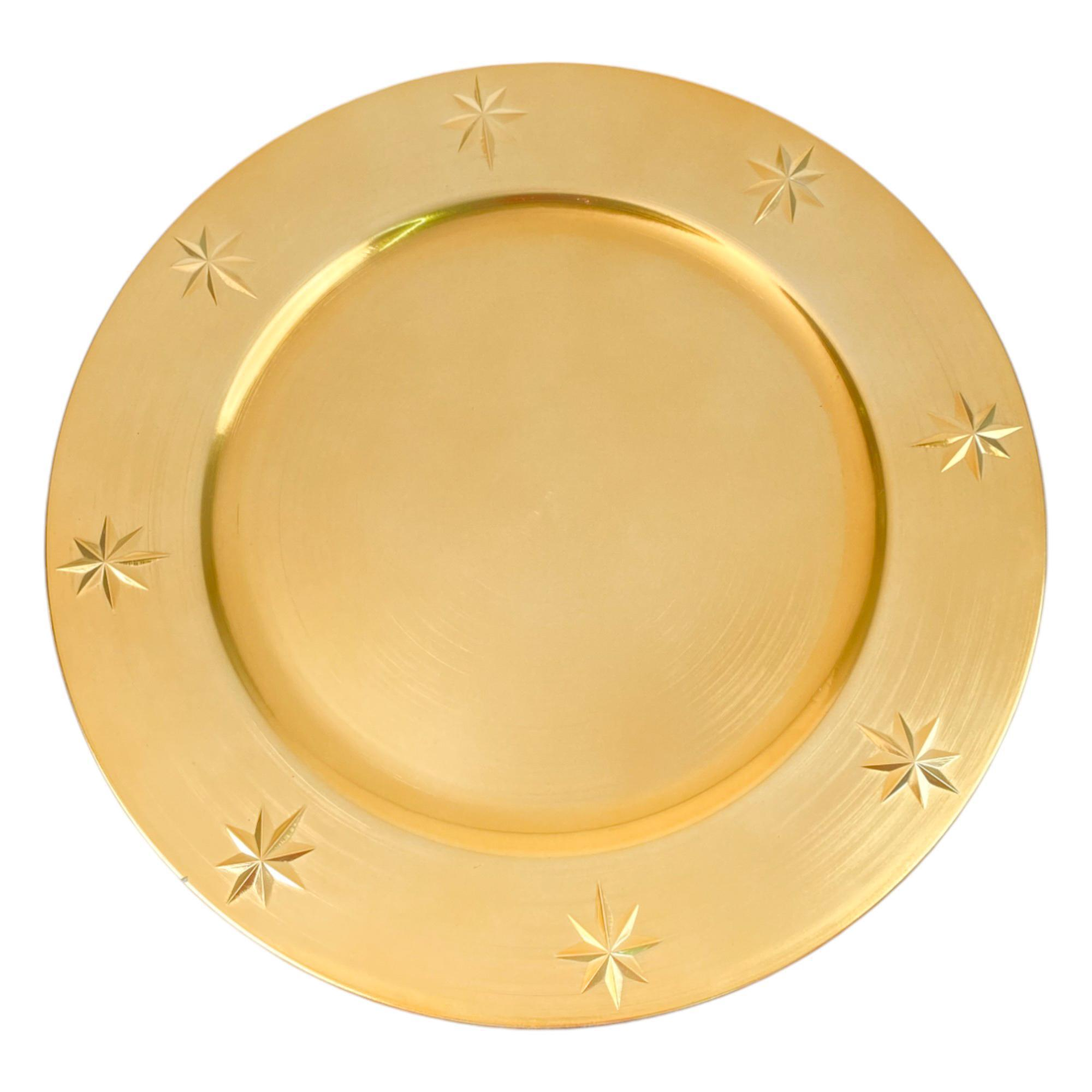 Plato Base dorado con copos