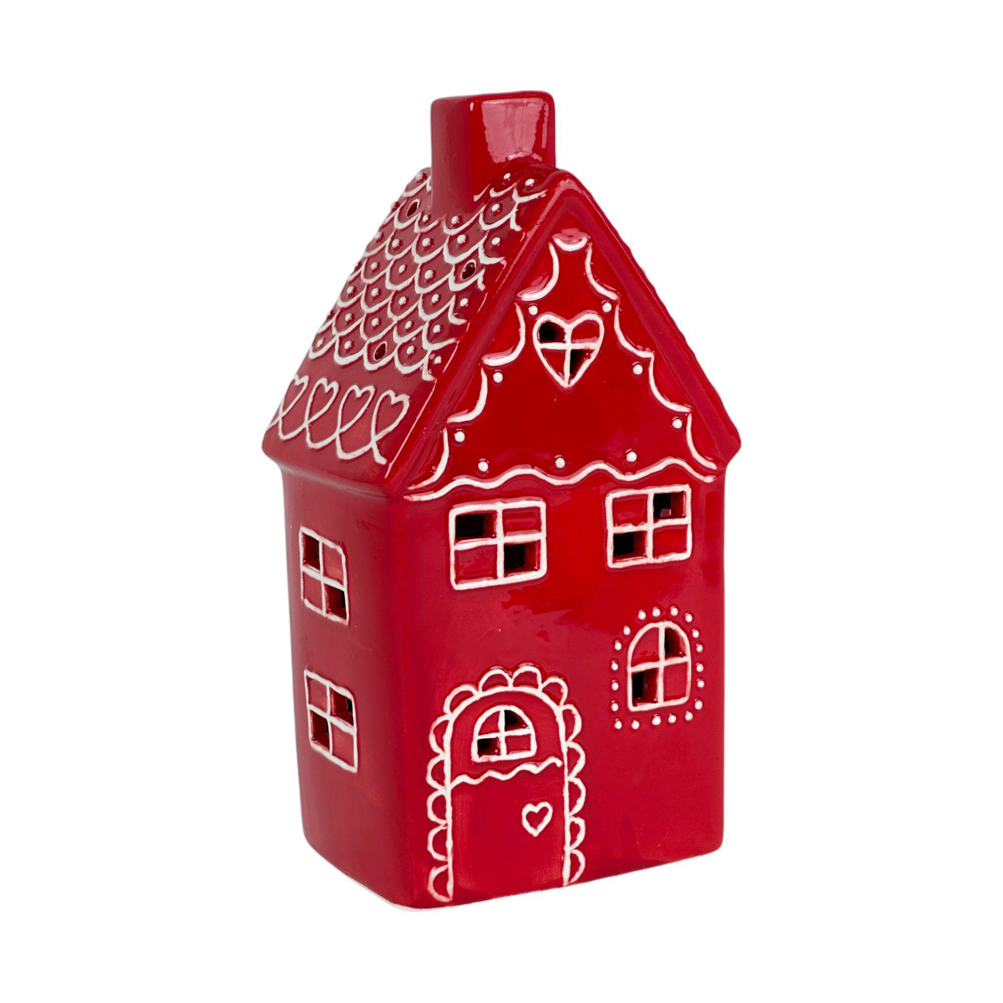 Casa decorativa navideña roja