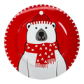 Plato Base decorativo oso polar con bufanda