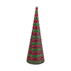 Árbol decorativo cónico verde y rojo