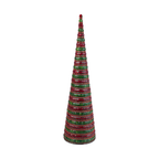 Árbol decorativo cónico verde y rojo