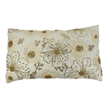 Cojín rectangular bordado floral dorado