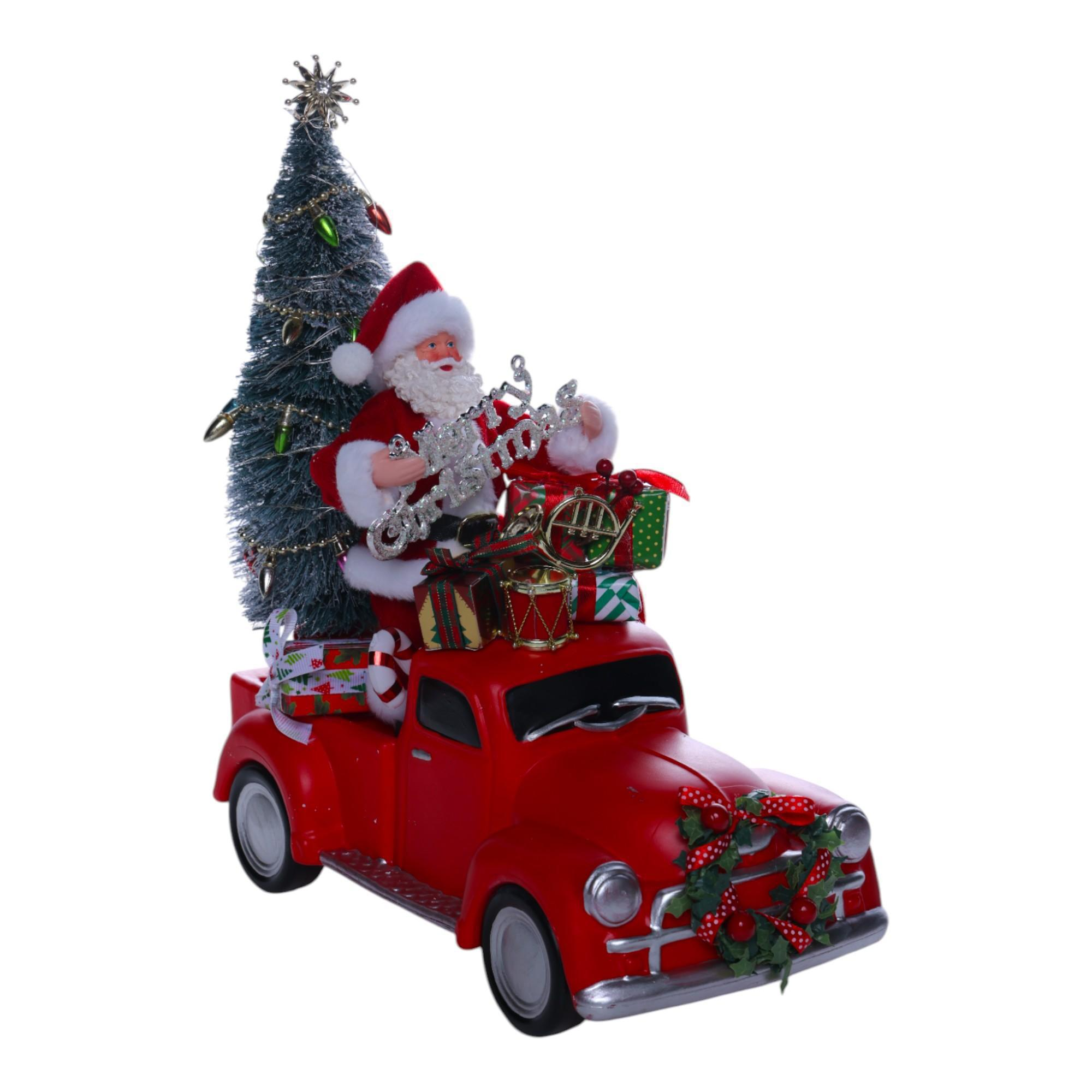 Auto navideño con Santa y Árbol