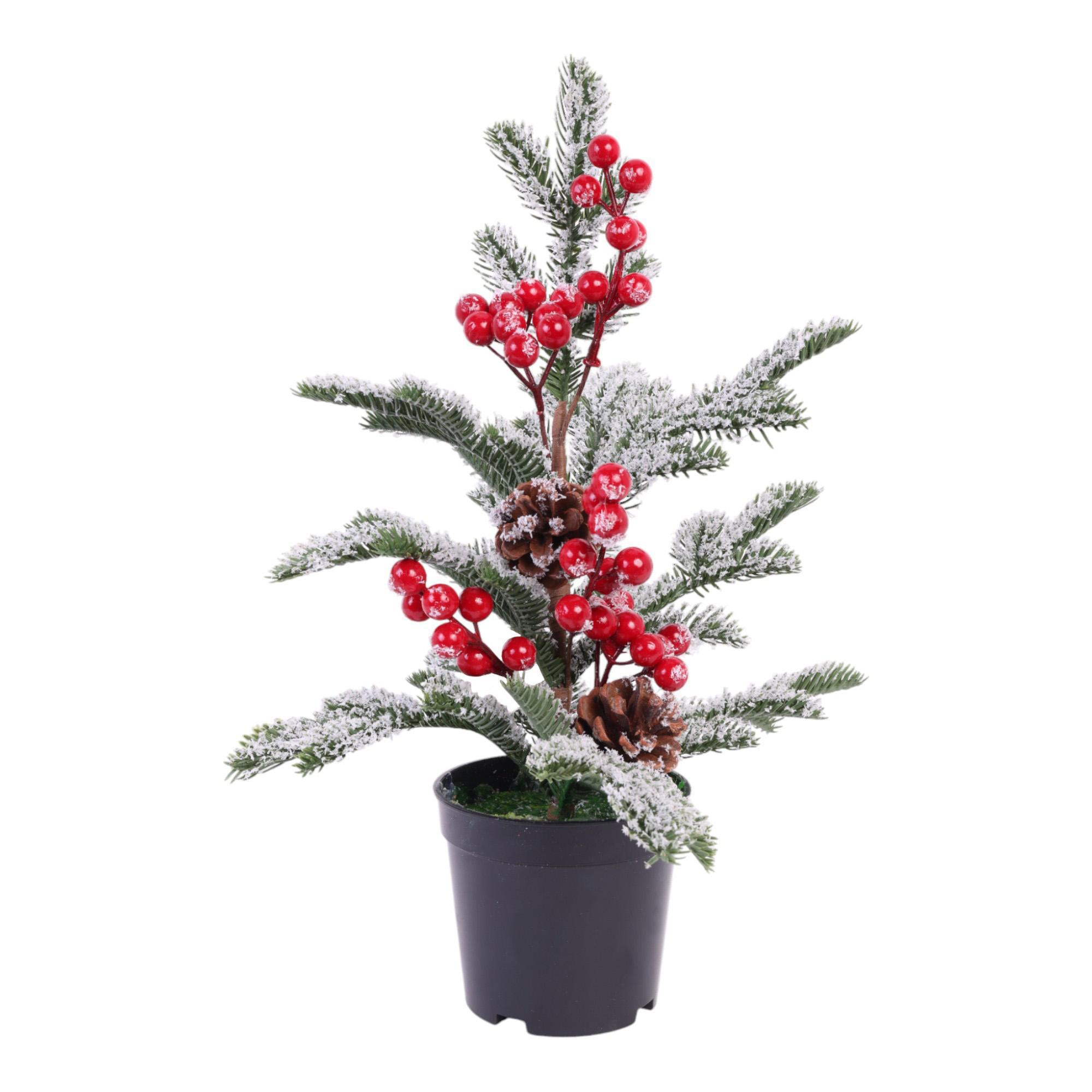 Pino navideño con frutos rojos