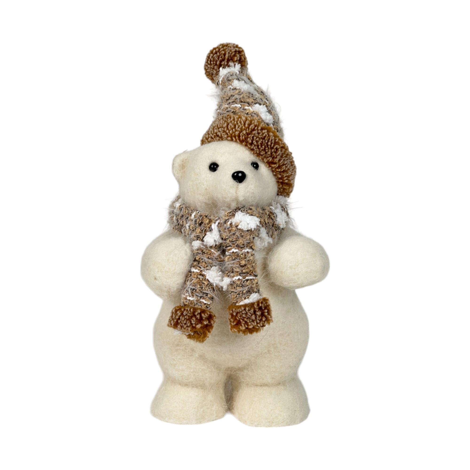 Figura oso polar con gorro marrón