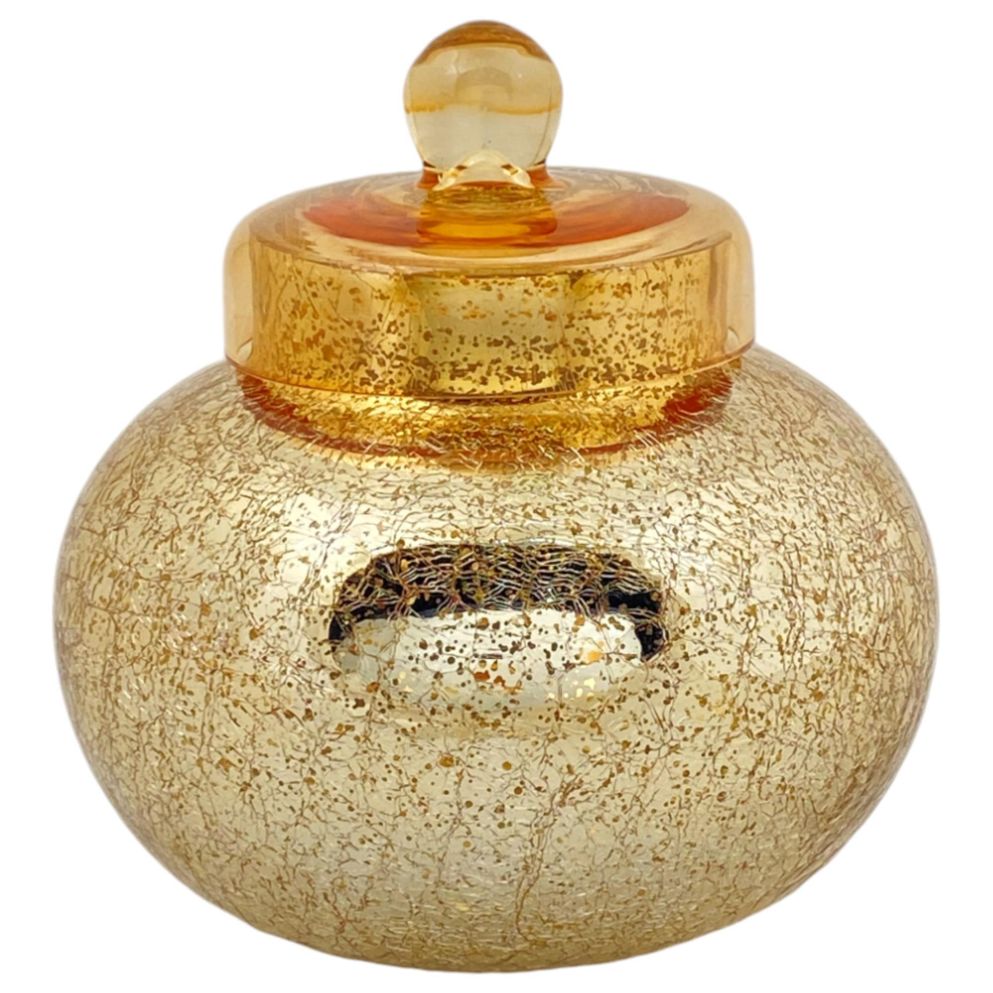Frasco decorativo dorado