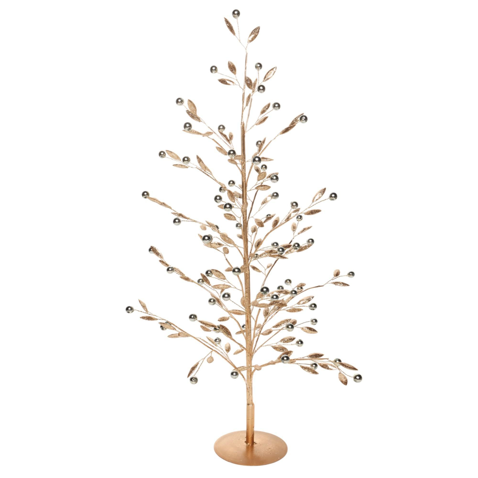 Árbol decorativo con ramas doradas