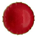 Plato rojo con borde dorado