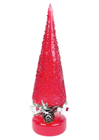 Árbol de vidrio cónico rojo