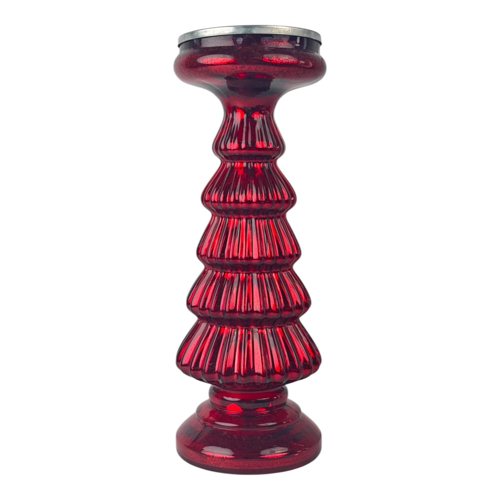 Portavelas rojo alto
