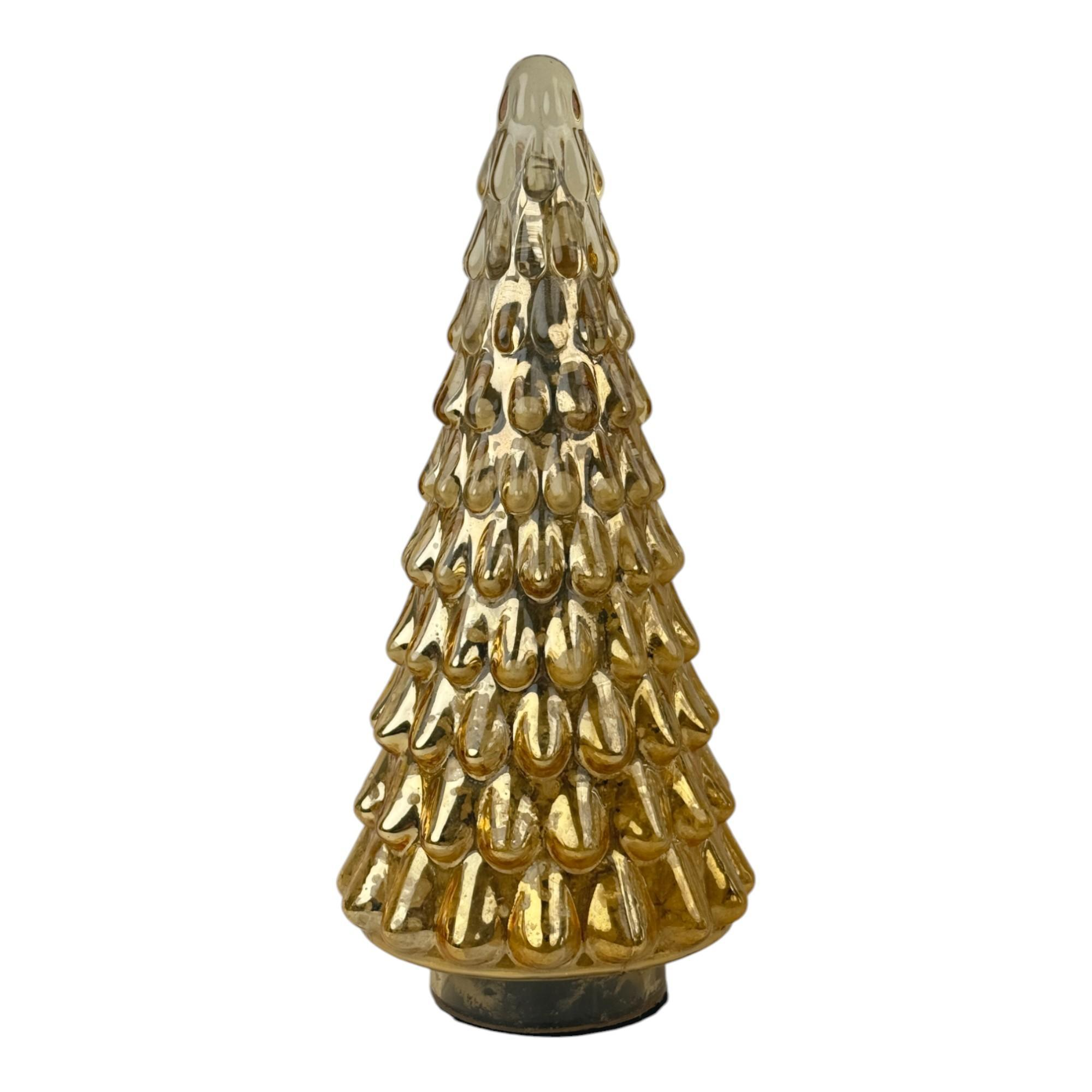 Árbol cónico dorado texturizado