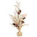 Árbol decorativo beige con piñas