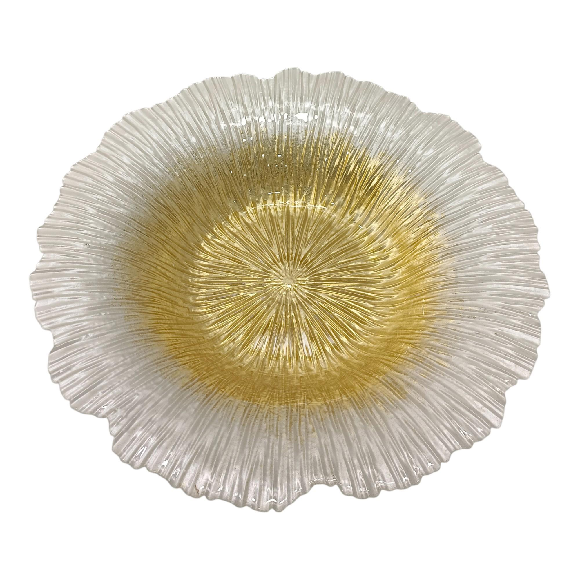 Plato Decorativo con Acabado Dorado