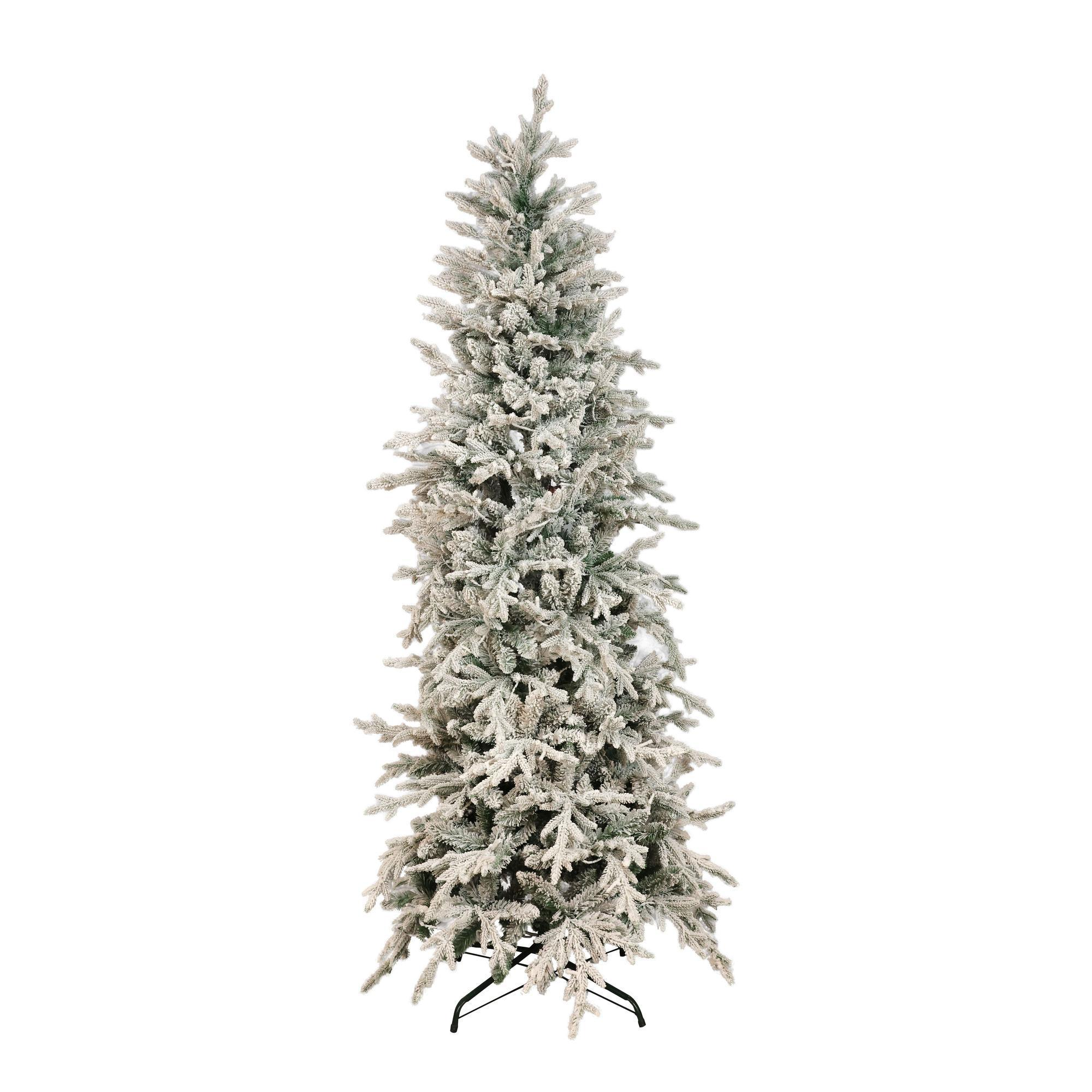Árbol navideño con ramas nevadas