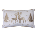 Cojín rectangular con renos y pinos