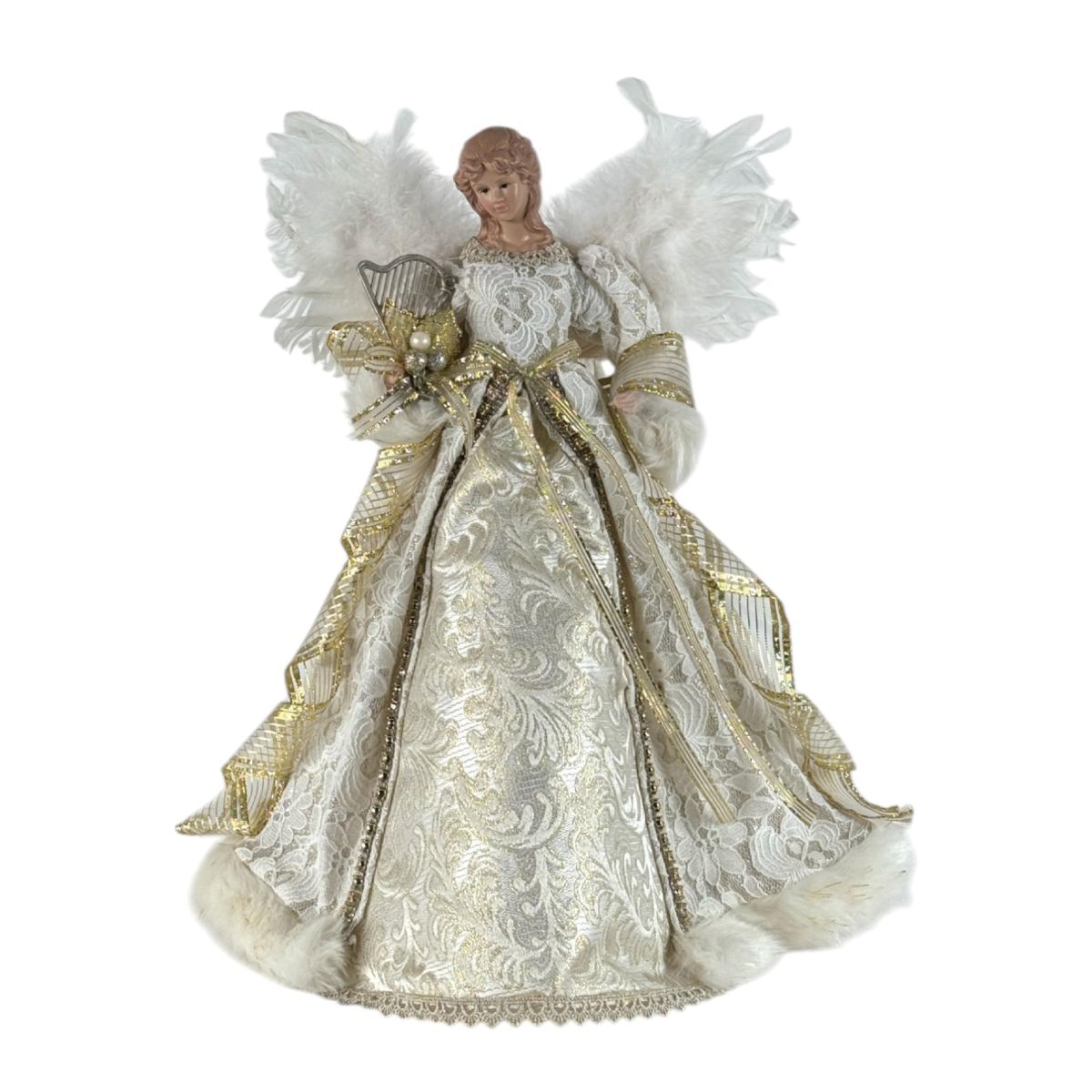 Ángel dorado con vestido largo